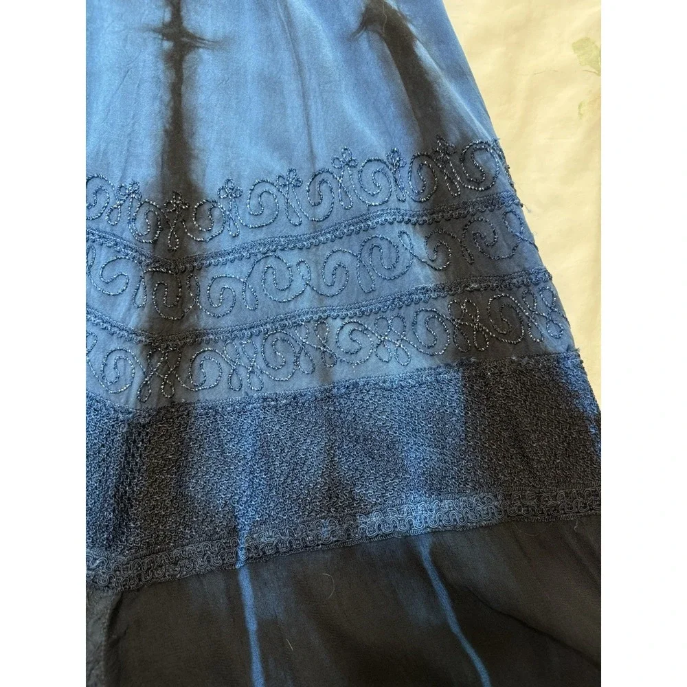 Fashion Terminal Dress Halter Smocked Boho Fairy Festival Embroidered Beachy SM - Picture 7 of 16